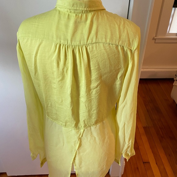 Neon yellow Free People long blouse M - Picture 2 of 3